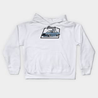 Car sedan in classic mode blue Kids Hoodie